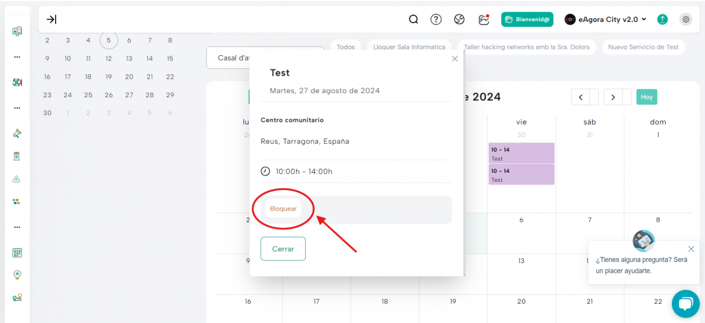 bloquear calendario