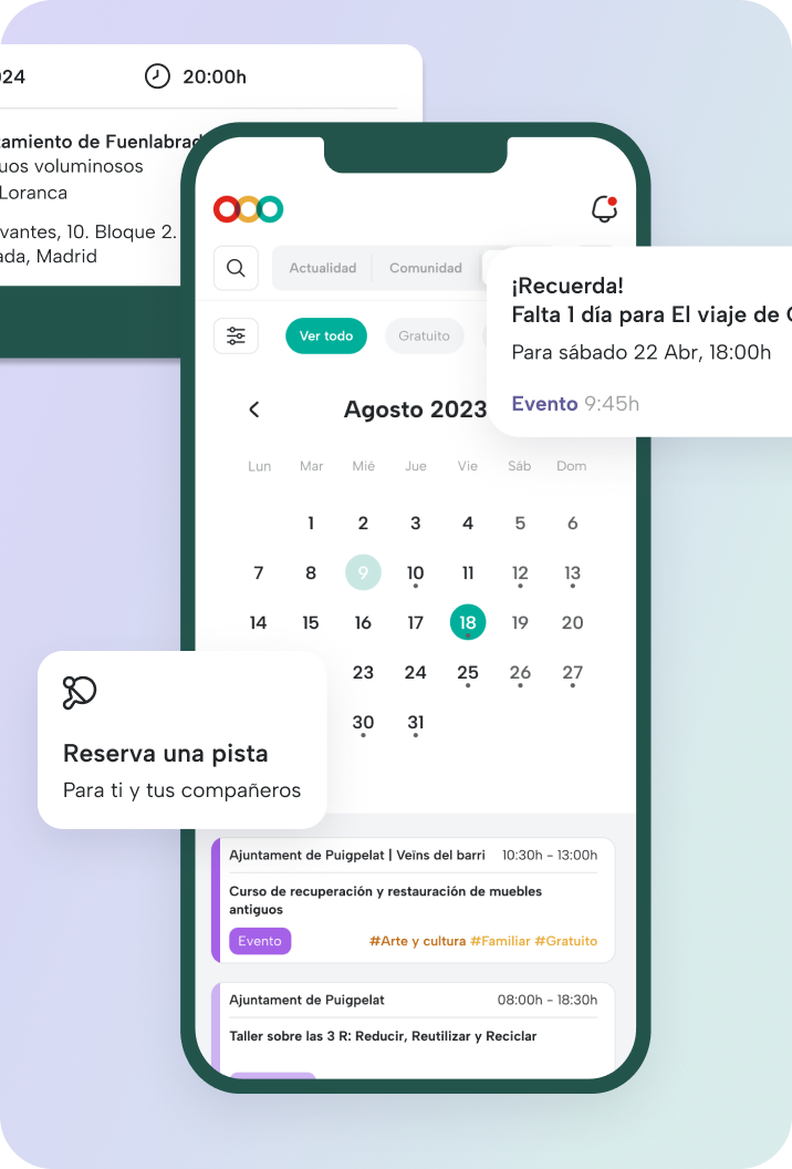 movil con funcionalidades de la app eagora